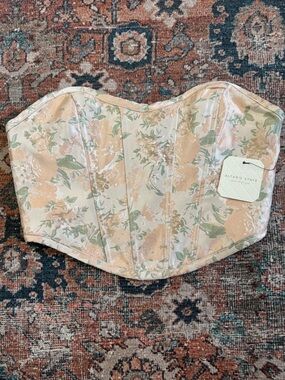 NEW Altar’d State Blush Pink Floral Corset Crop Top Size XS